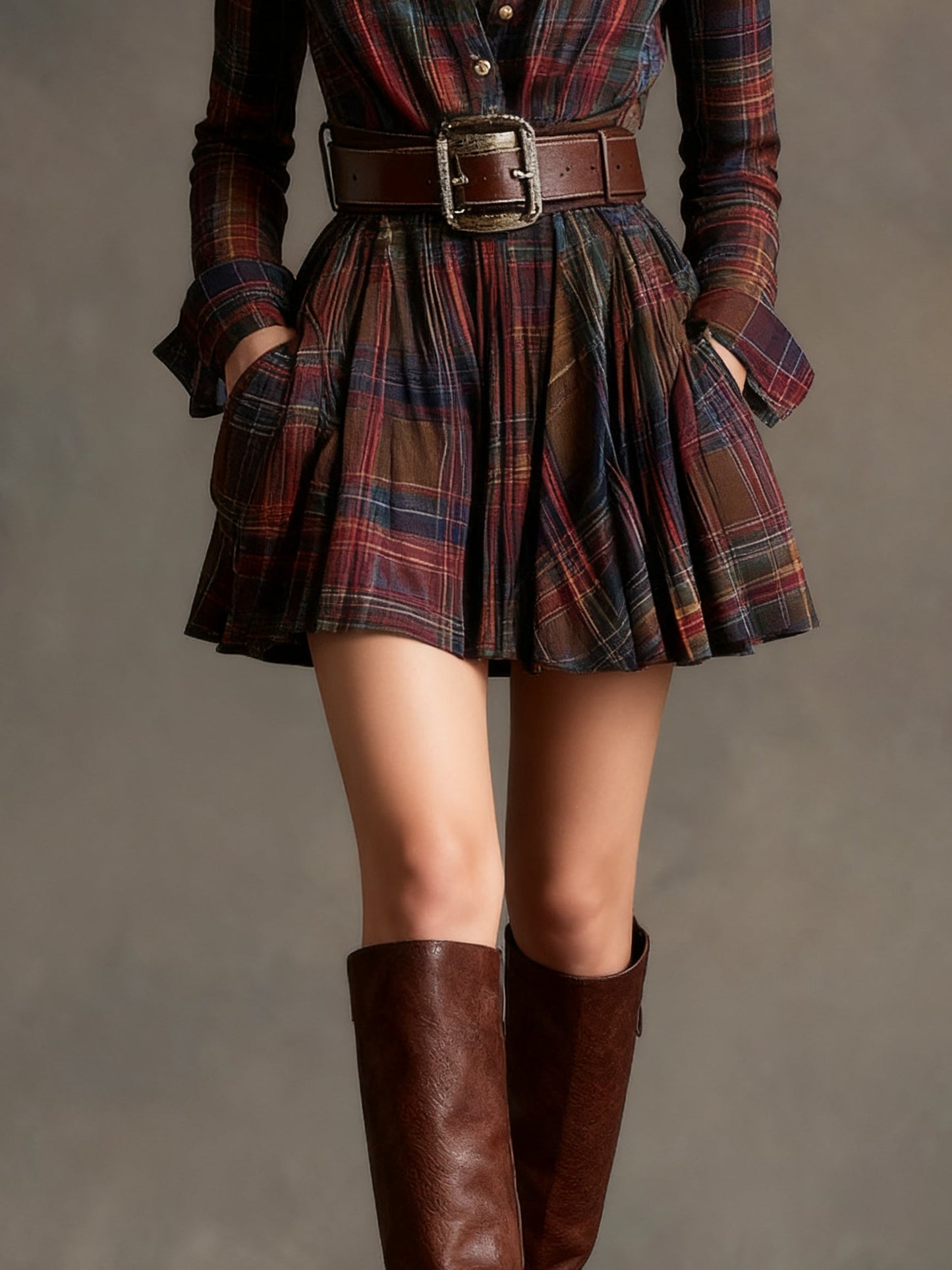 Madeleine – Chic Plaid Mini Dress
