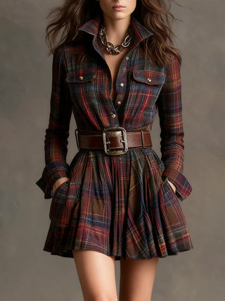 Madeleine – Chic Plaid Mini Dress