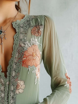 Floral Printed Lace Blouse