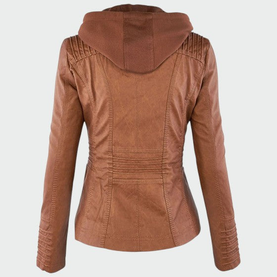 Gia - Genuine Leather Motorcycle Jacket