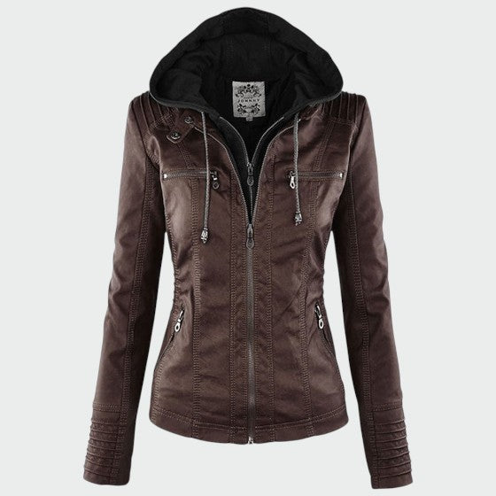 Gia - Genuine Leather Motorcycle Jacket