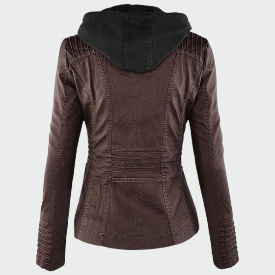 Gia - Genuine Leather Motorcycle Jacket