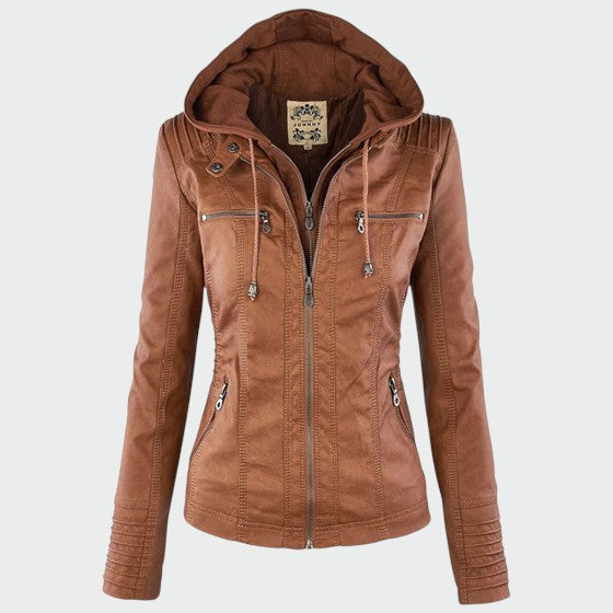 Gia - Genuine Leather Motorcycle Jacket