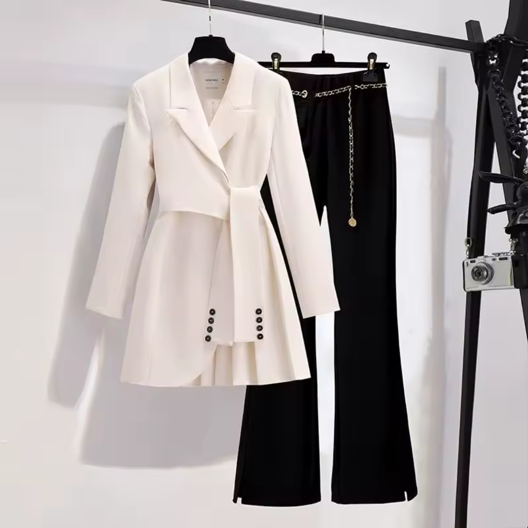 LOUISA™ – Chic Blazer and Trousers Ensemble