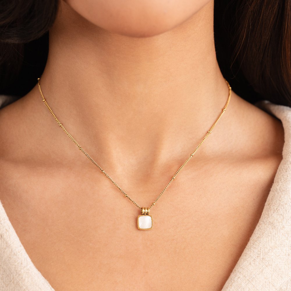White Shell Pendant Necklace