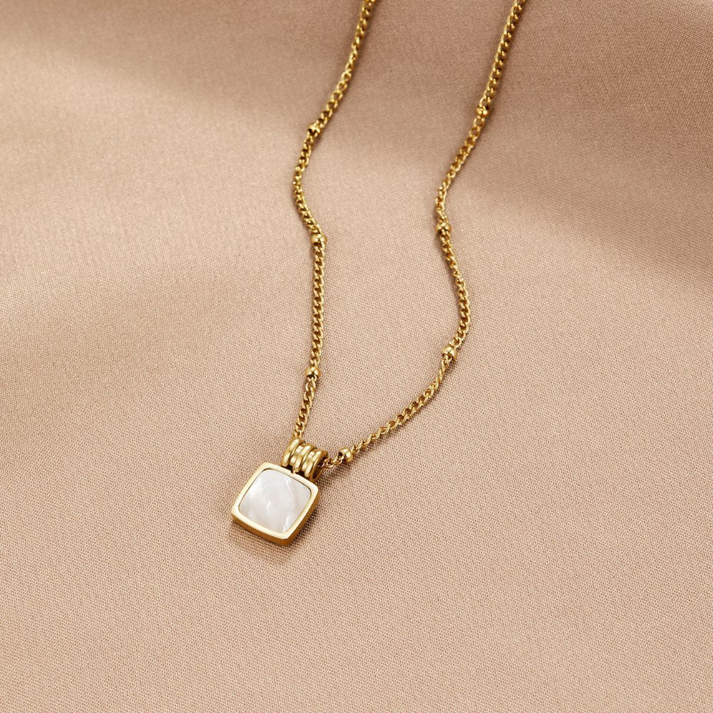 White Shell Pendant Necklace