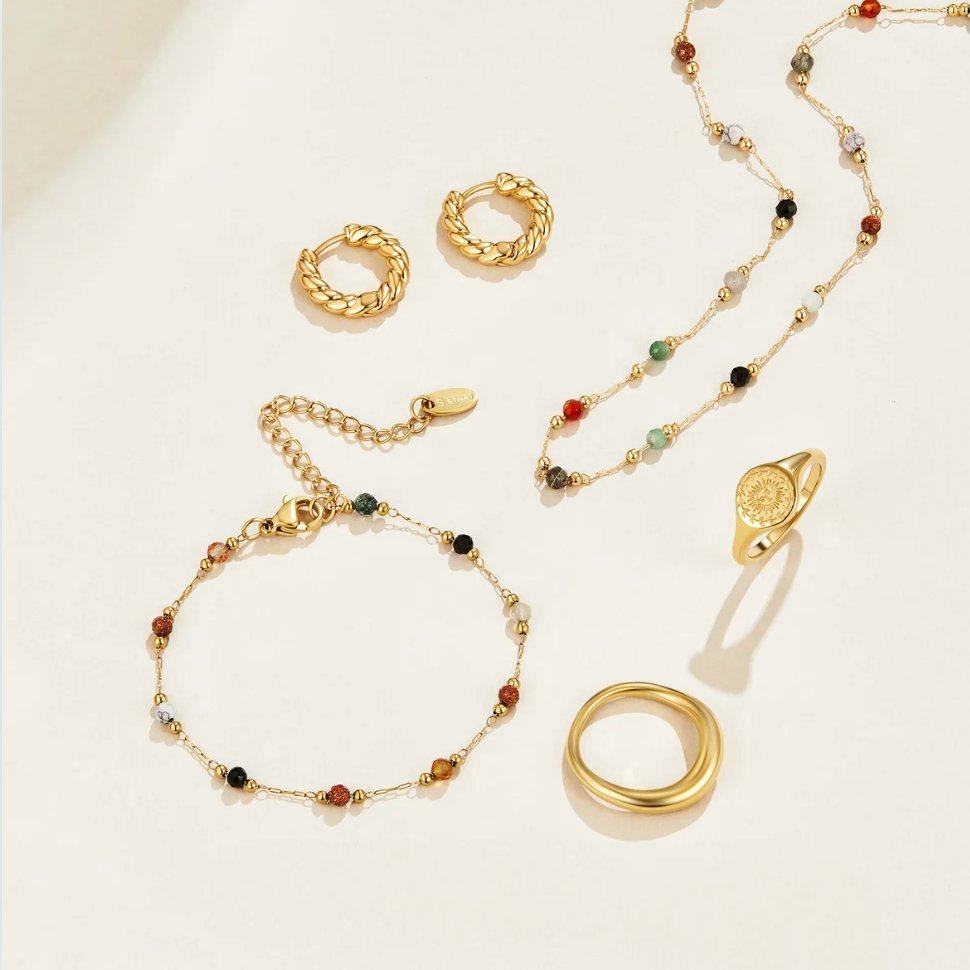 Beaded Stone Necklace