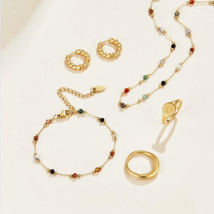 Beaded Stone Necklace