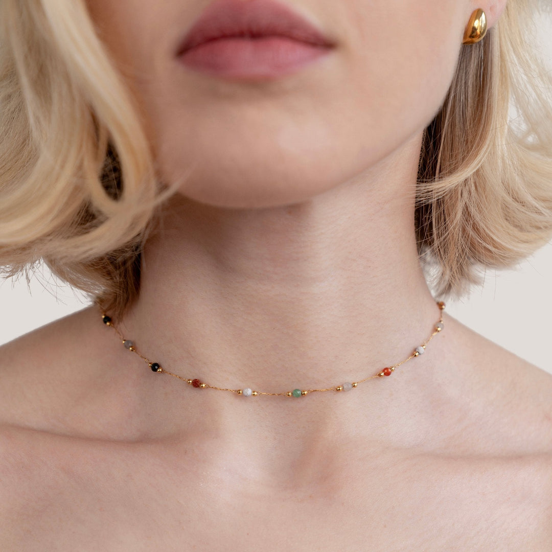 Beaded Stone Necklace