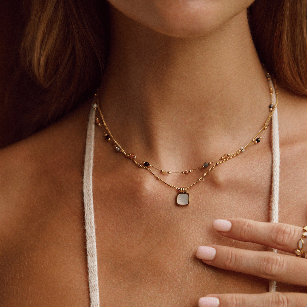 Beaded Stone Necklace