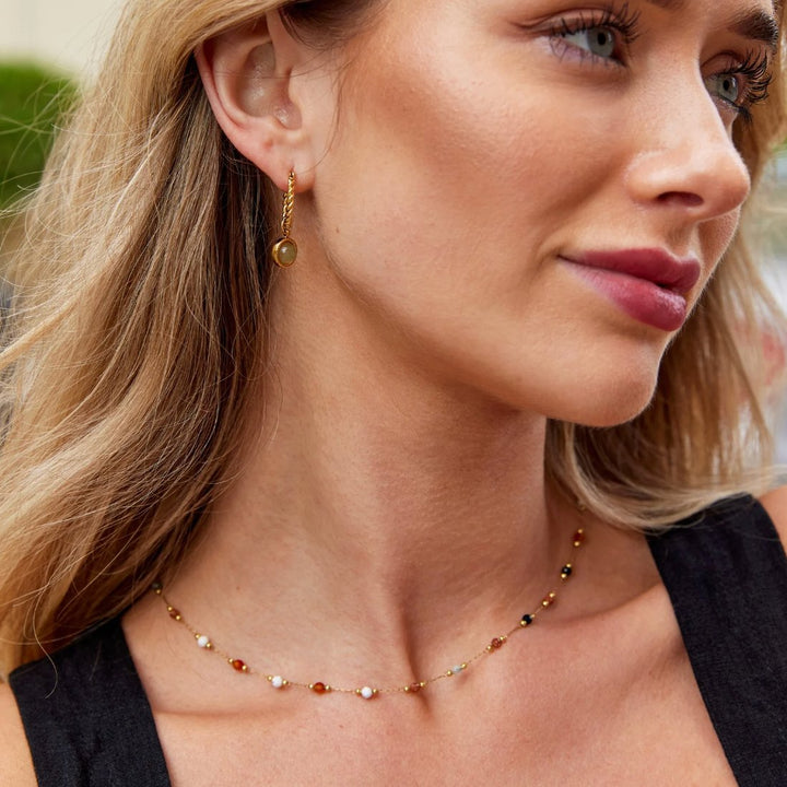 Beaded Stone Necklace