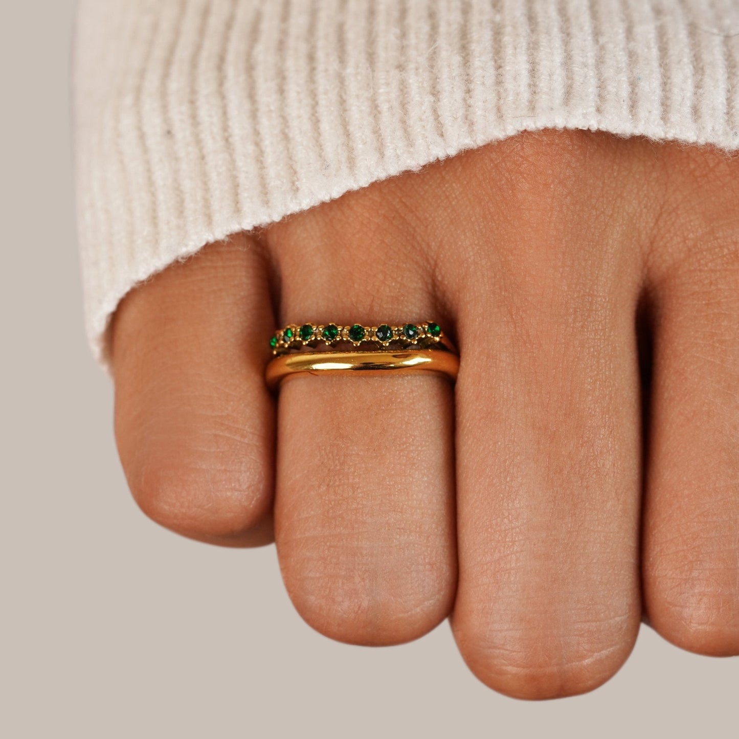 Emerald Green Layered Ring