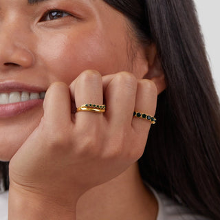 Emerald Green Layered Ring