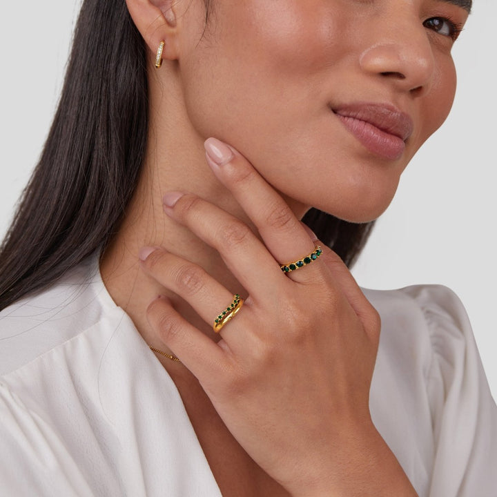 Emerald Green Layered Ring