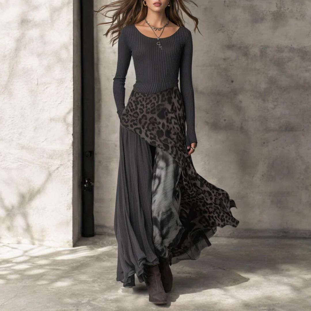 Ashlyn – Maxi Dress in Leopard Print
