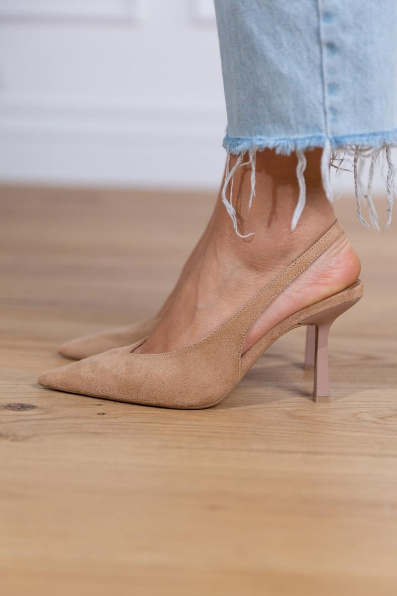 Helena - Nude Slingback High Heels