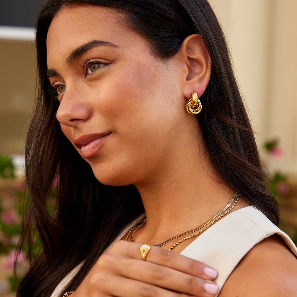 Twisted Gold Hoop Earrings