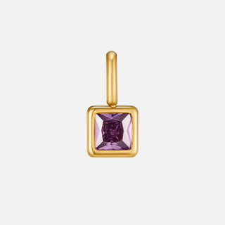 Square Pendant Birthstone Necklace