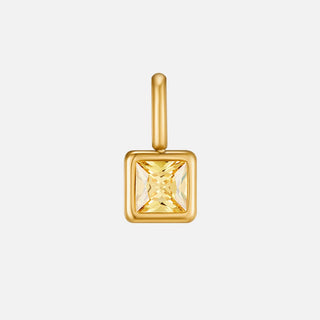 Square Pendant Birthstone Necklace